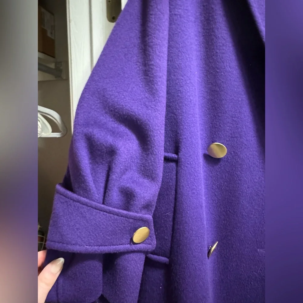 Vintage Portrait 100% Wool Purple Women's Coat - Picture 2 of 15
